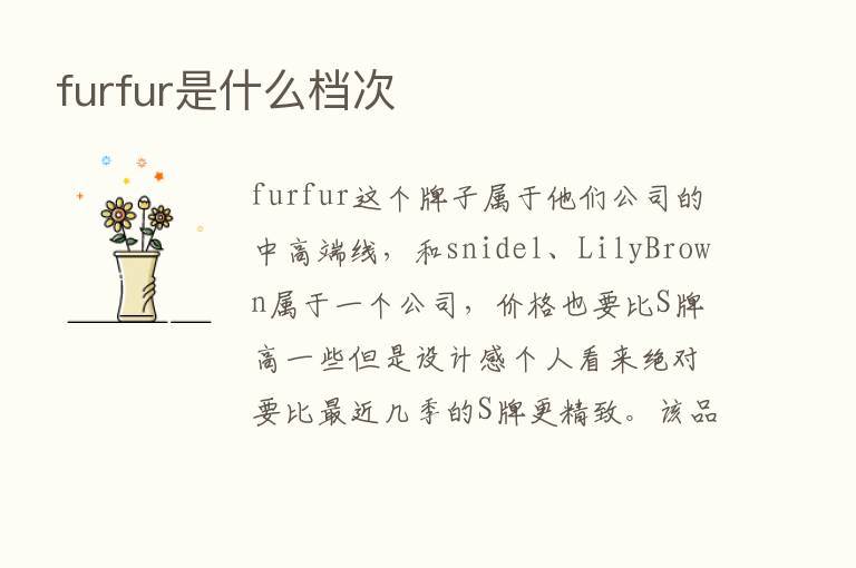 furfur是什么档次