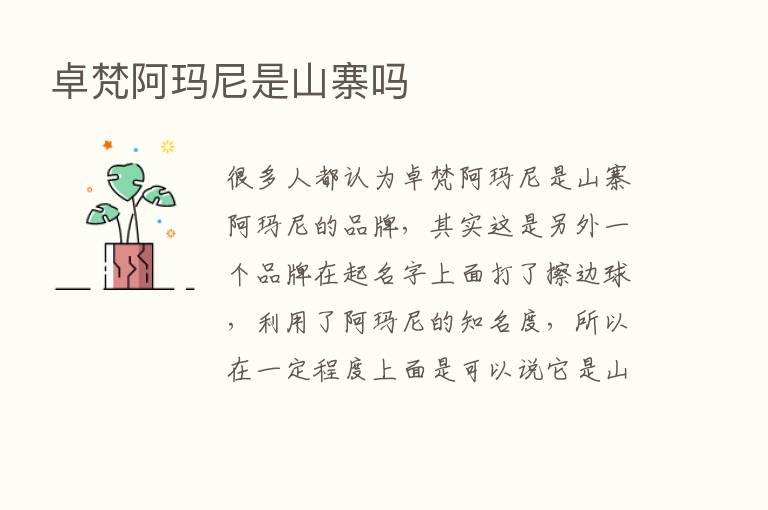 卓梵阿玛尼是山寨吗