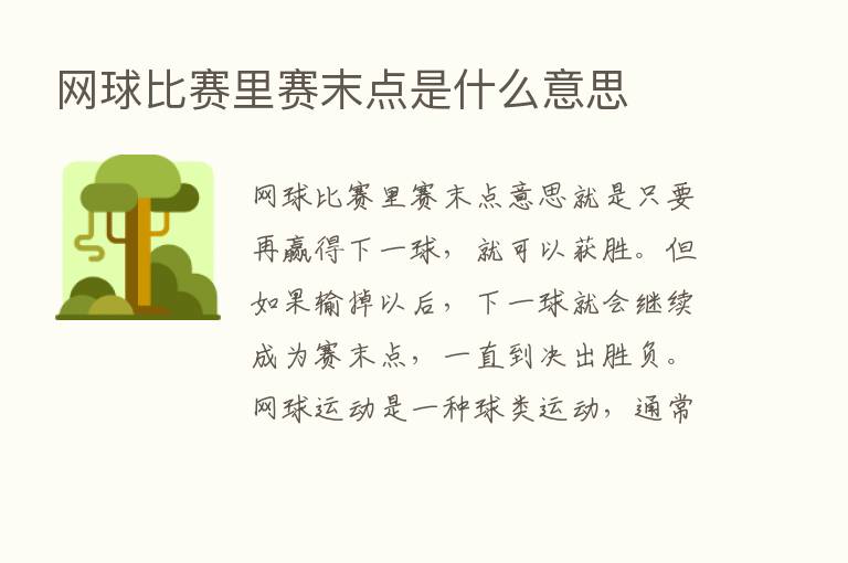 网球比赛里赛末点是什么意思