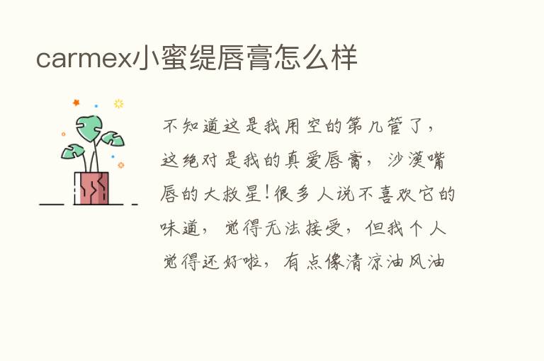 carmex小蜜缇唇膏怎么样