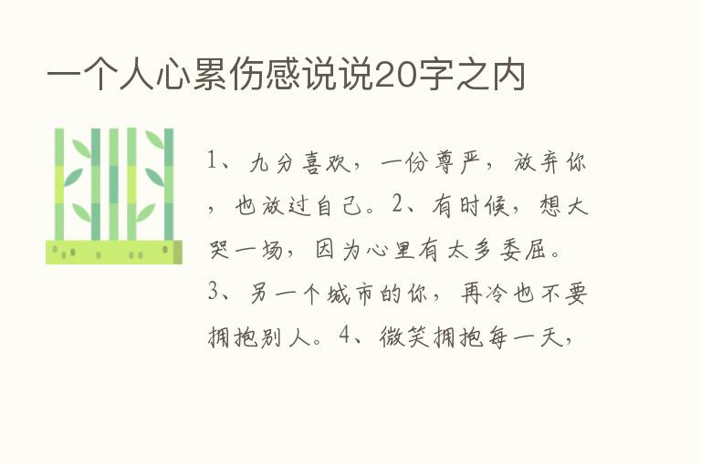 一个人心累伤感说说20字之内