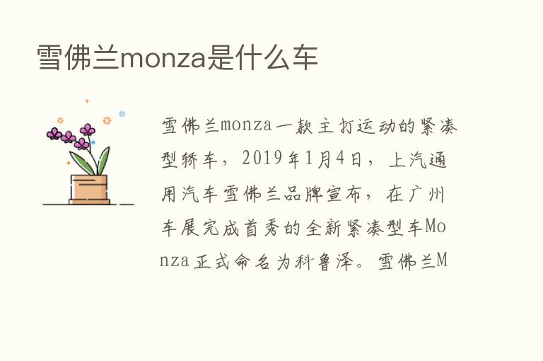 雪佛兰monza是什么车