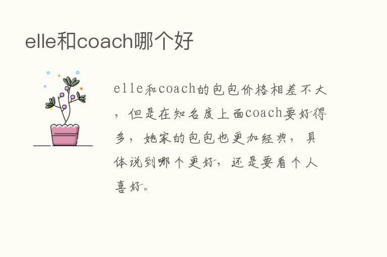 elle和coach哪个好