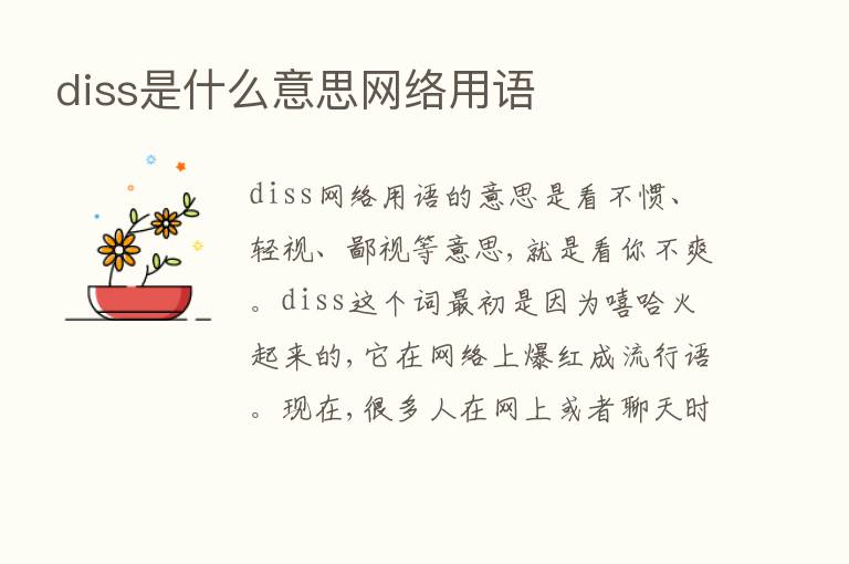 diss是什么意思网络用语