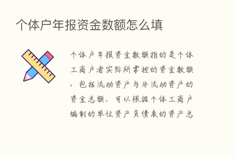 个体户年报资金数额怎么填