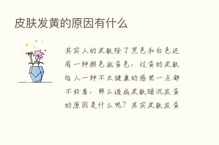 皮肤发黄的原因有什么