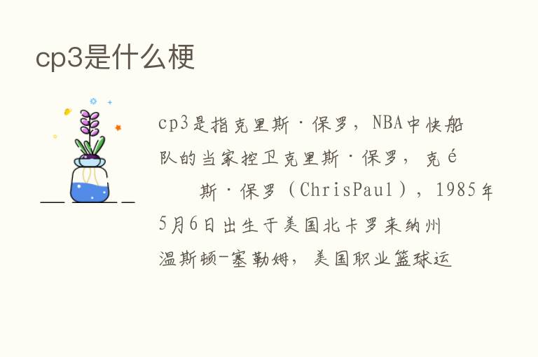 cp3是什么梗