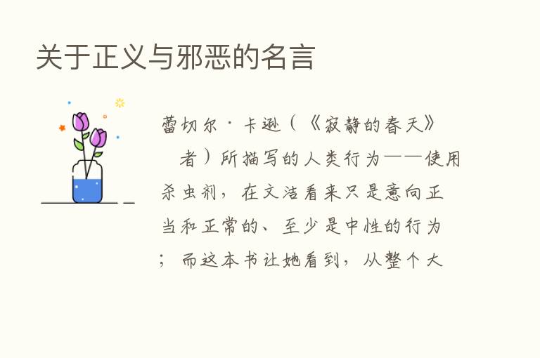 关于正义与邪恶的名言