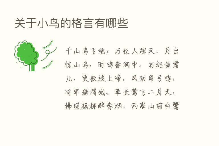 关于小鸟的格言有哪些