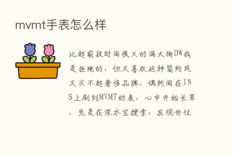 mvmt手表怎么样