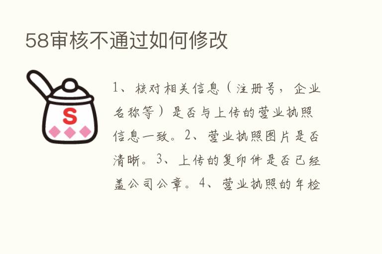 58审核不通过如何修改