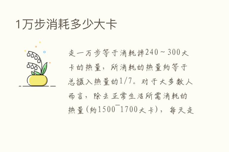 1万步消耗多少大卡