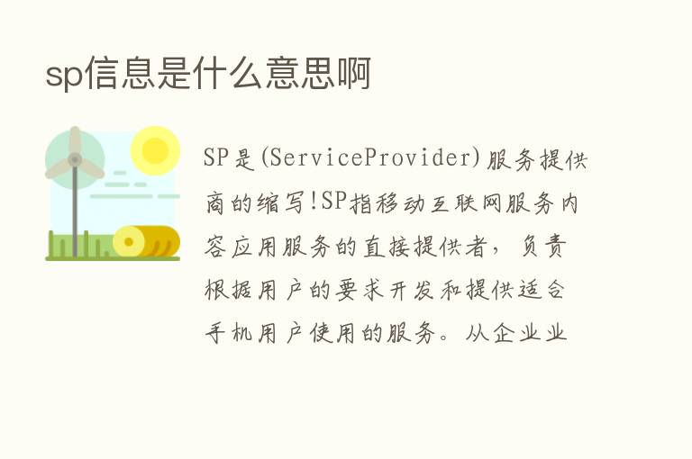 sp信息是什么意思啊