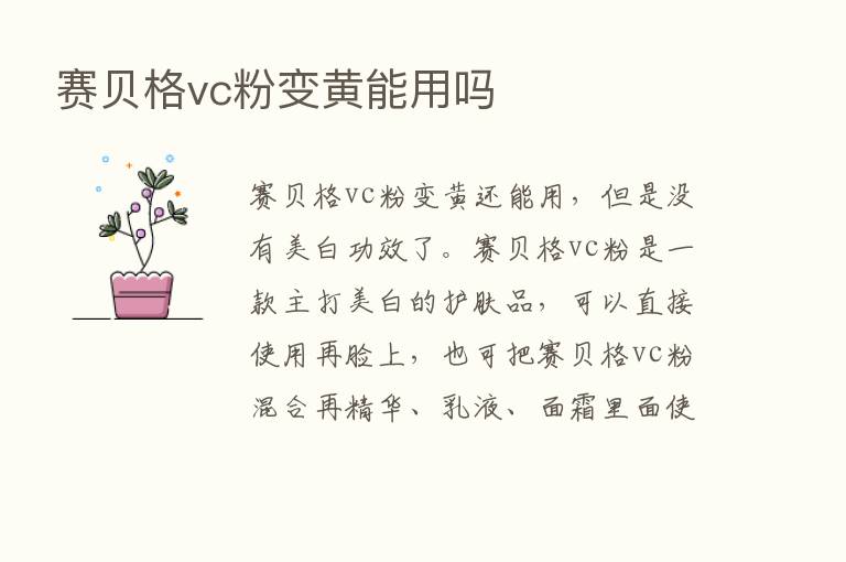 赛贝格vc粉变黄能用吗