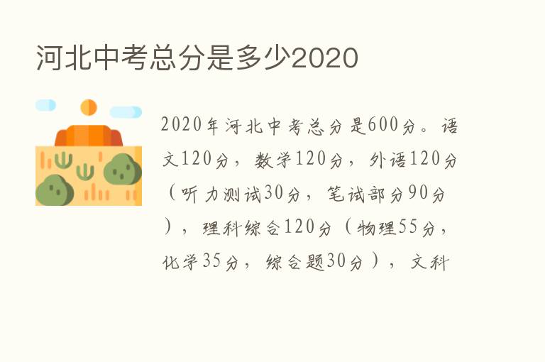 河北中考总分是多少2020