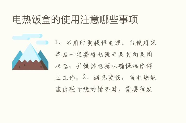 电热饭盒的使用注意哪些事项