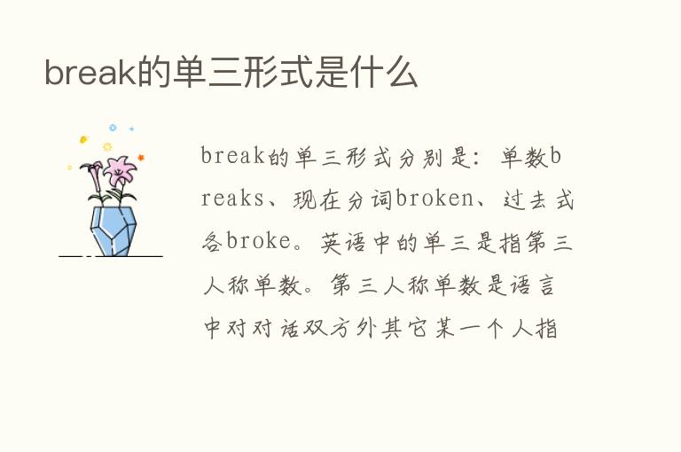 break的单三形式是什么