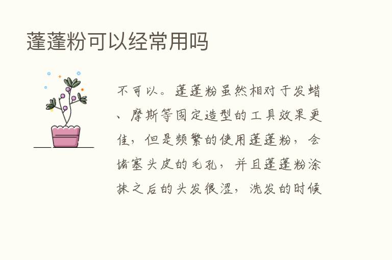 蓬蓬粉可以经常用吗