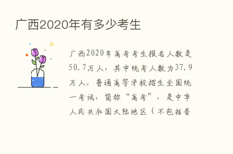 广西2020年有多少考生