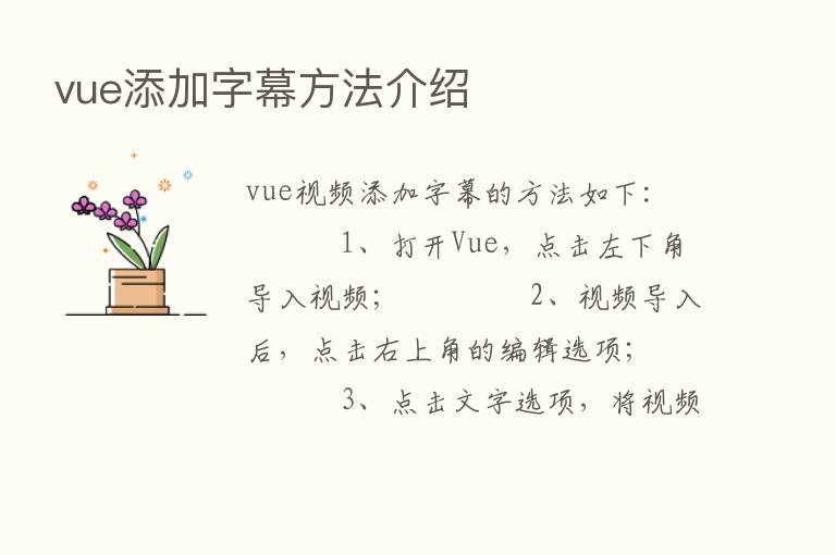 vue添加字幕方法介绍