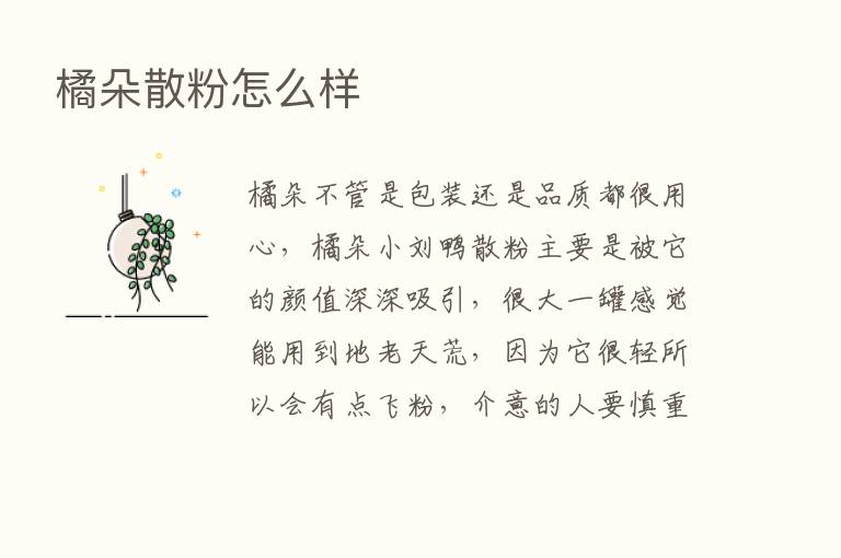 橘朵散粉怎么样