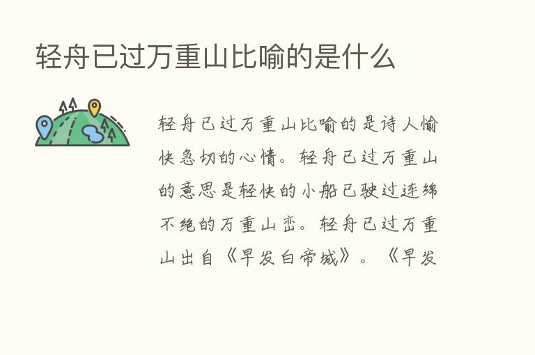 轻舟已过万重山比喻的是什么