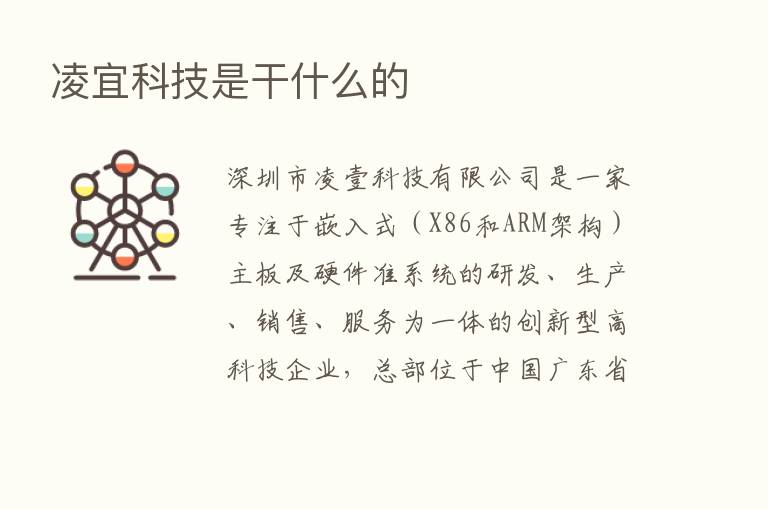 凌宜科技是干什么的