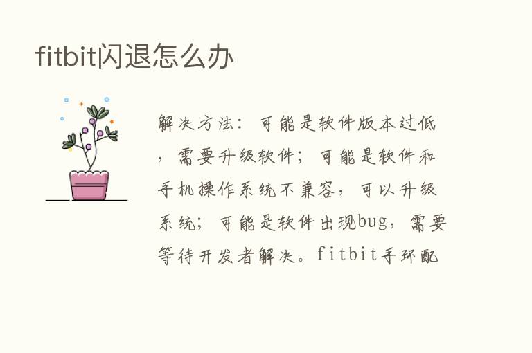 fitbit闪退怎么办