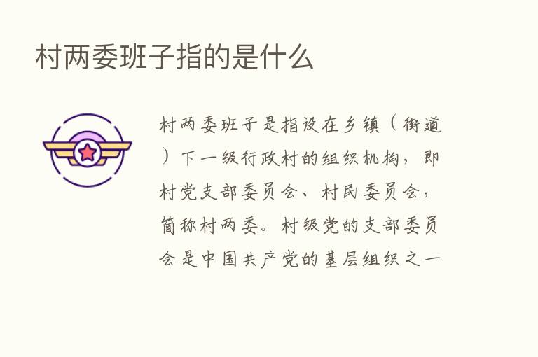 村两委班子指的是什么