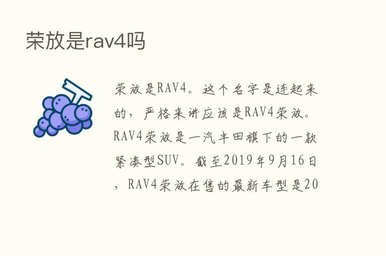 荣放是rav4吗