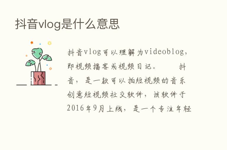 抖音vlog是什么意思