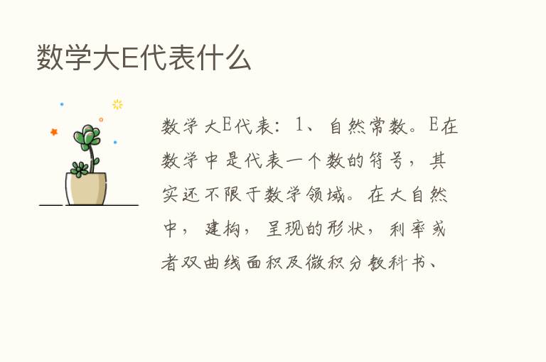 数学大E代表什么