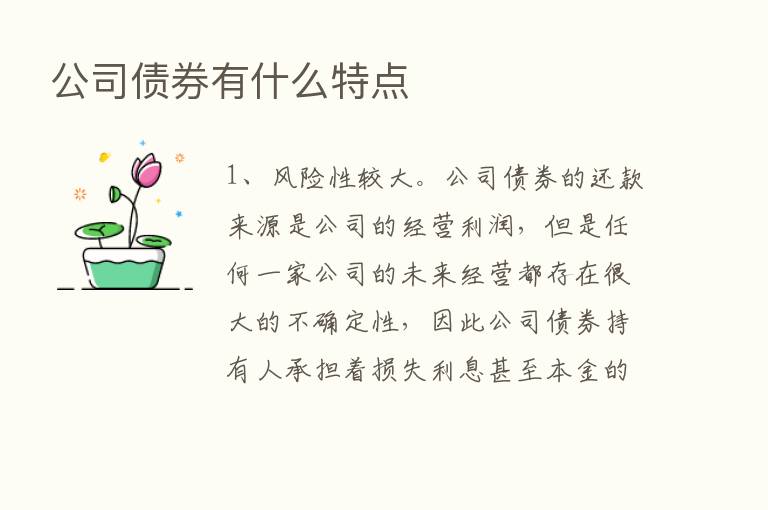 公司债券有什么特点