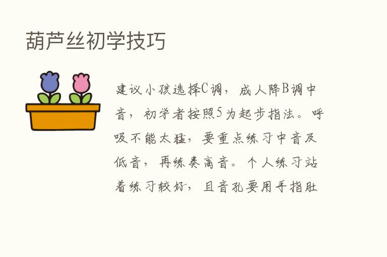 葫芦丝初学技巧