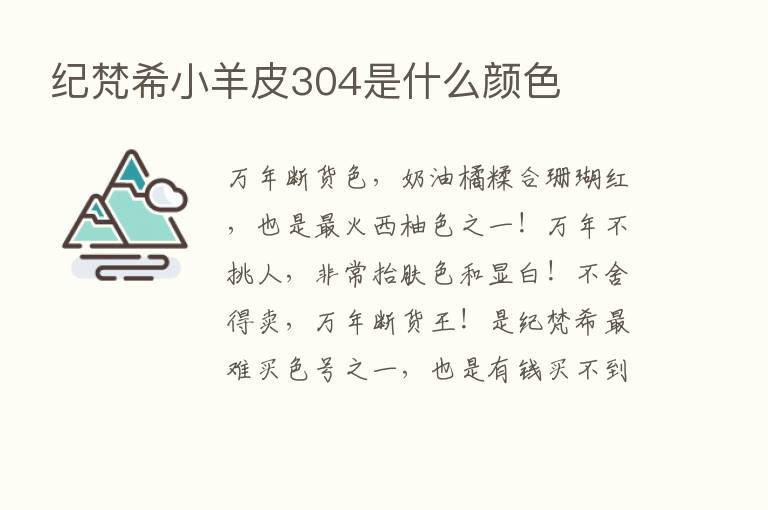 纪梵希小羊皮304是什么颜色