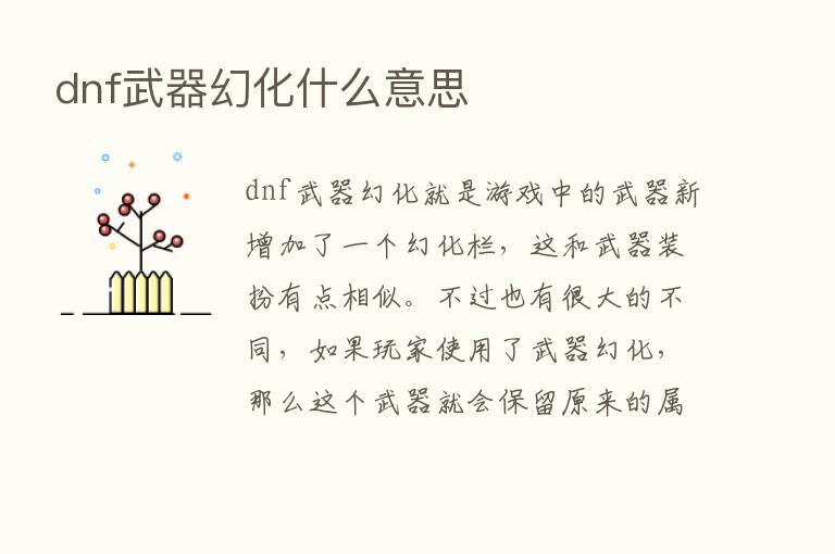 dnf武器幻化什么意思