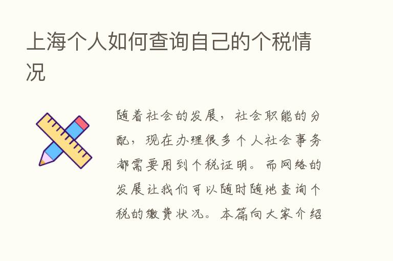 上海个人如何查询自己的个税情况