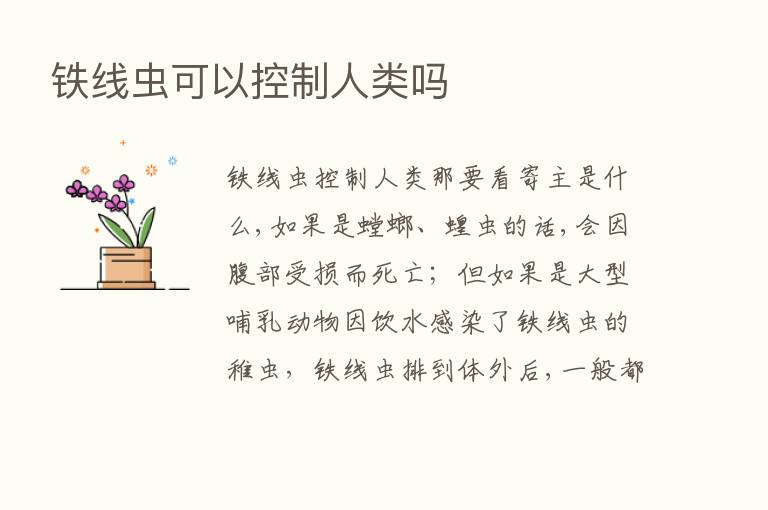 铁线虫可以控制人类吗