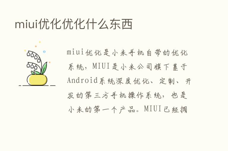 miui优化优化什么东西