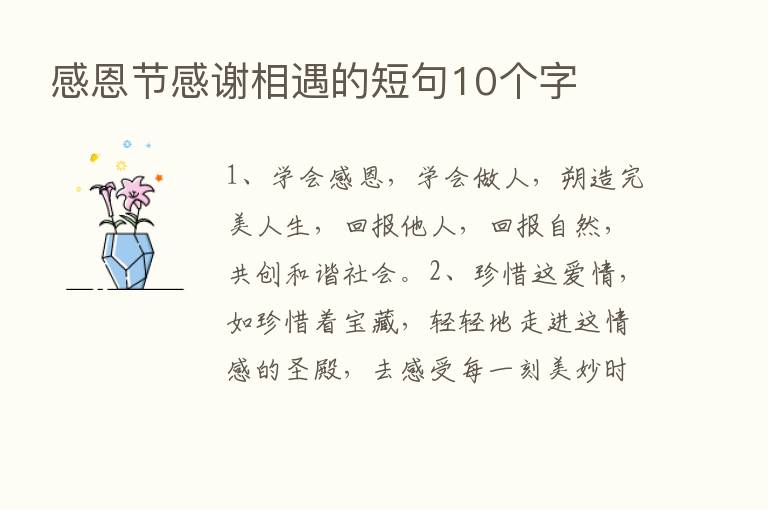 感恩节感谢相遇的短句10个字