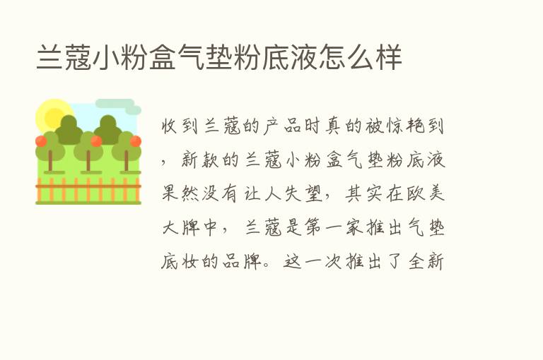 兰蔻小粉盒气垫粉底液怎么样