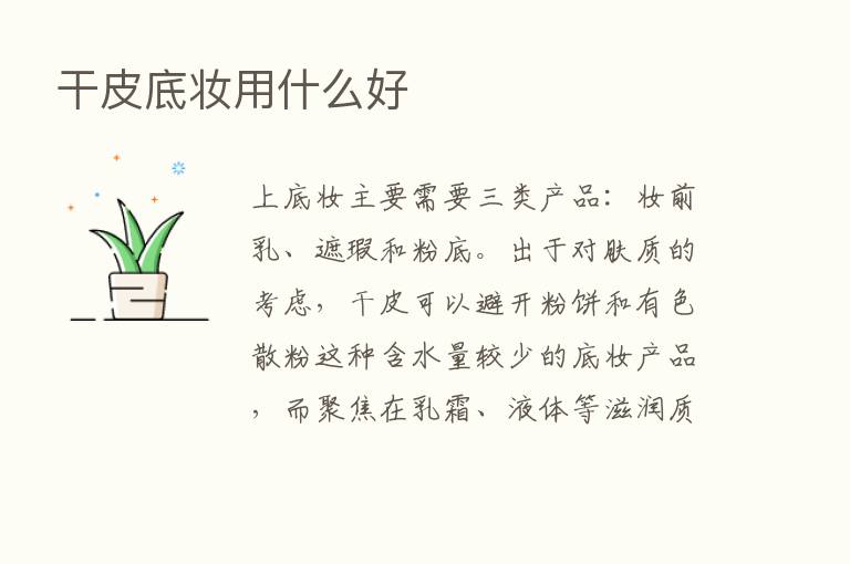 干皮底妆用什么好