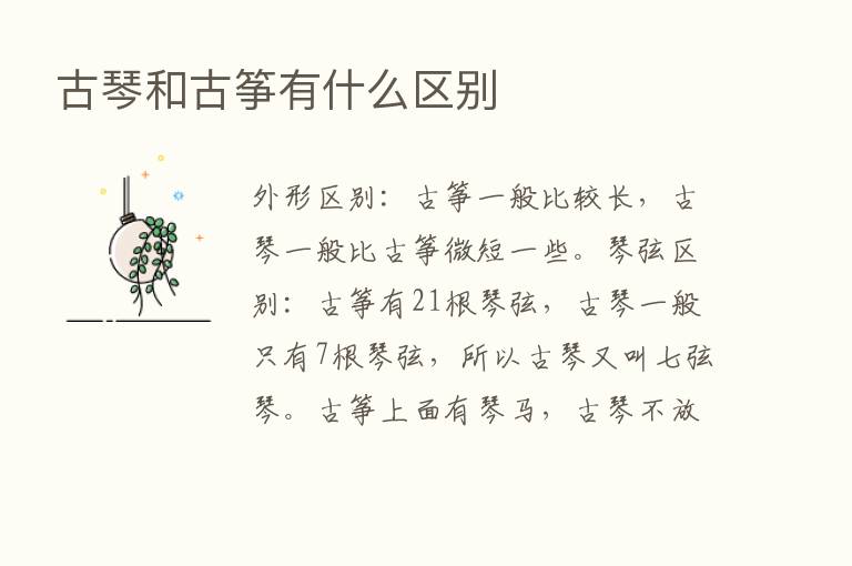 古琴和古筝有什么区别