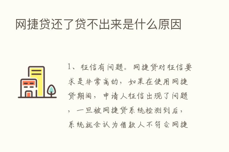 网捷贷还了贷不出来是什么原因