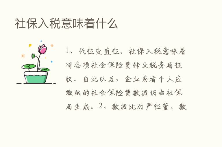 社保入税意味着什么