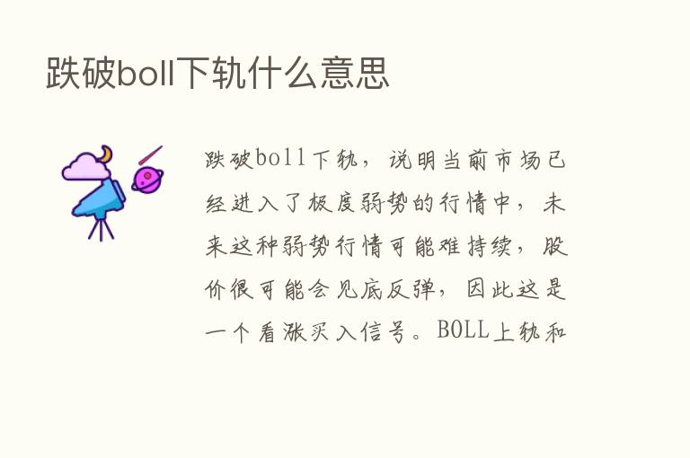 跌破boll下轨什么意思