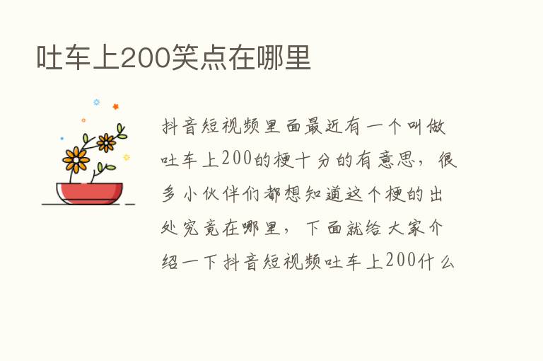 吐车上200笑点在哪里