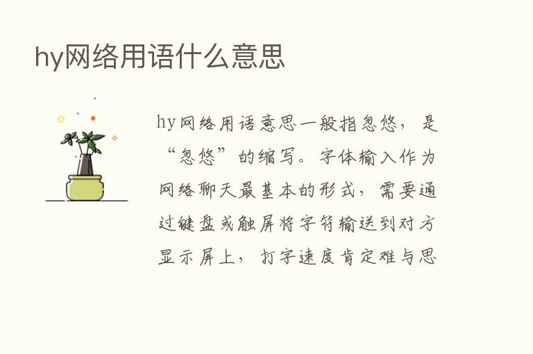 hy网络用语什么意思