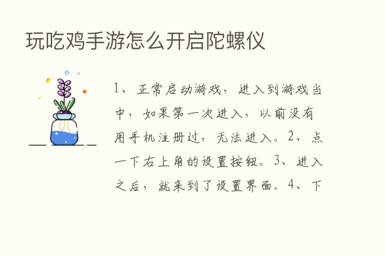 玩吃鸡手游怎么开启陀螺仪