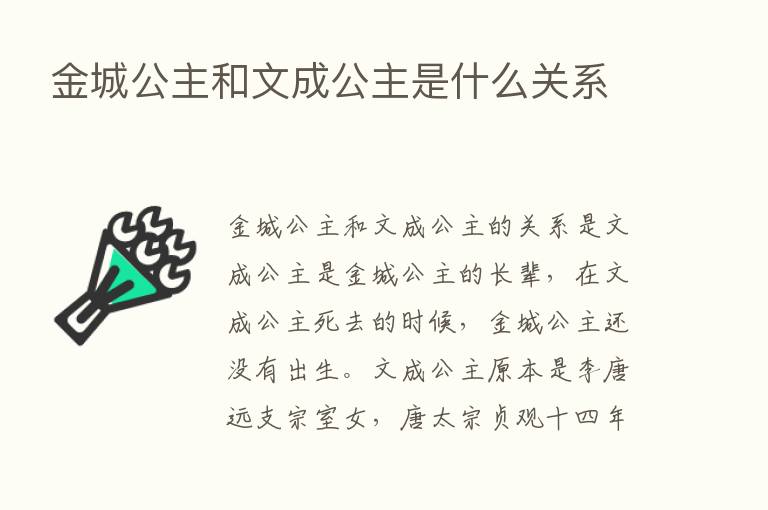 金城公主和文成公主是什么关系